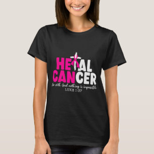 Camiseta Cure Câncer Acredite em Deus Cristão Câncer de Mam
