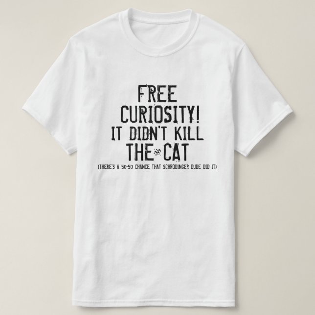 Camiseta Curiosidade e o gato (Frente do Design)