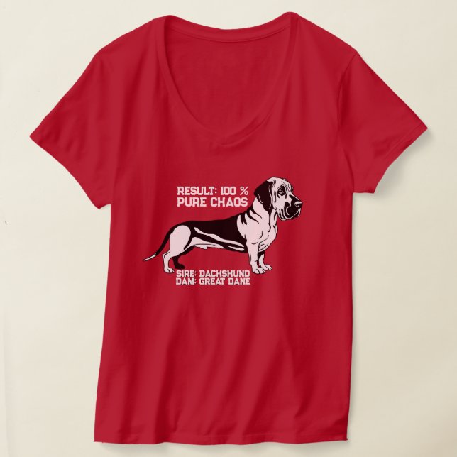 Camiseta Curiosidade Grande Dane Dachshund Mix  (Postura )