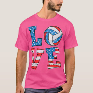 Camiseta Curioso Amor Voleibol Eua Bandeira Voleibol