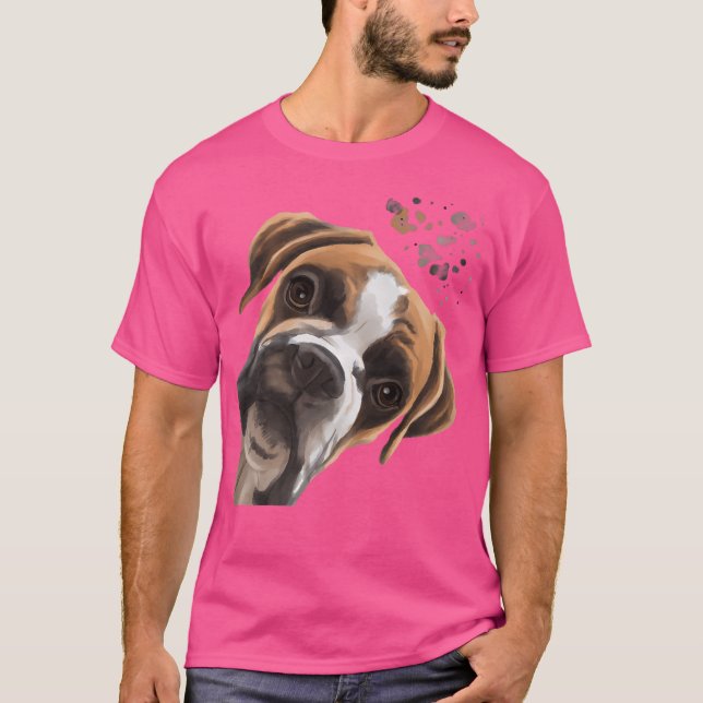 Camiseta Curioso Cachorro-Boxeiro Engraçado (Frente)