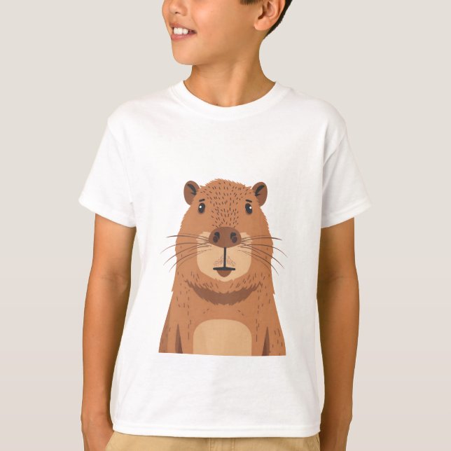 Camiseta Curioso Capybara Portrait (Frente)