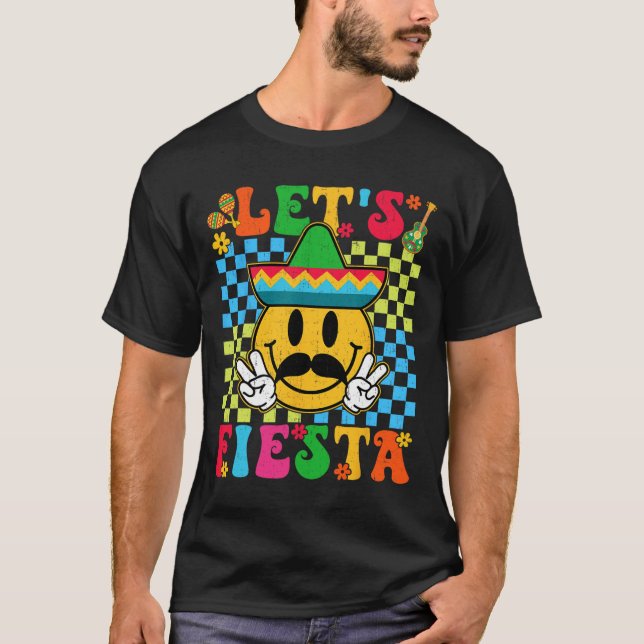 Camiseta Curioso Cinco De Mayo Checkered Fiesta Sorria M (Frente)