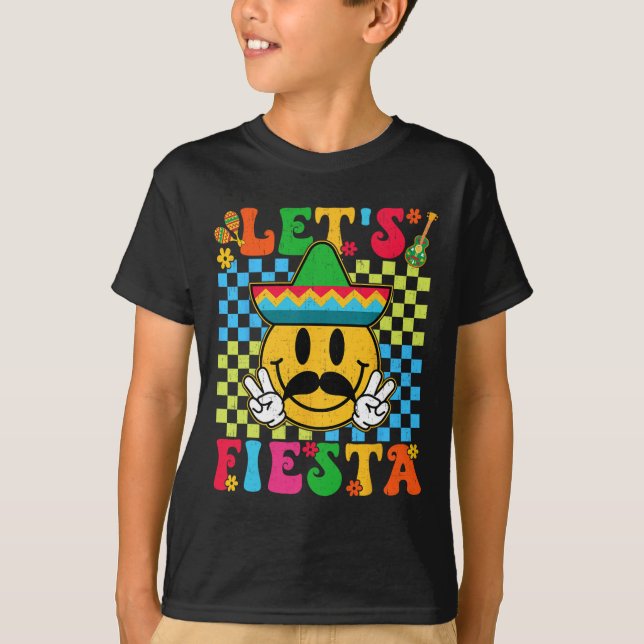 Camiseta Curioso Cinco De Mayo Checkered Fiesta Sorria M (Frente)