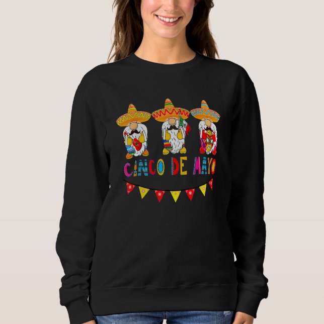 Camiseta Curioso Cinco De Mayo Gnomo Mexicano Fiesta Parte (Frente)