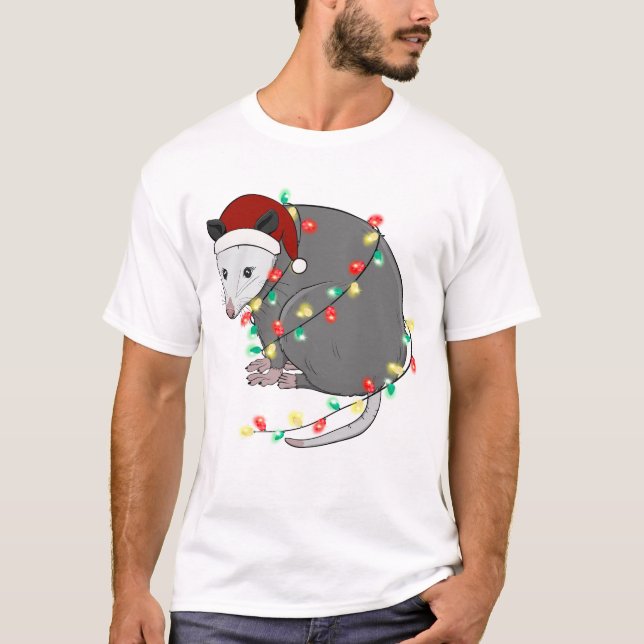 Camiseta Curioso gambá de Natal (Frente)