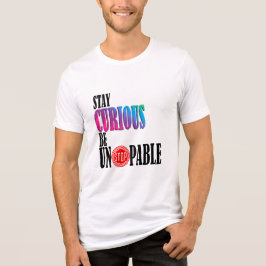 Camiseta Curioso Não Estocável - Tipografia de Gradação Neg