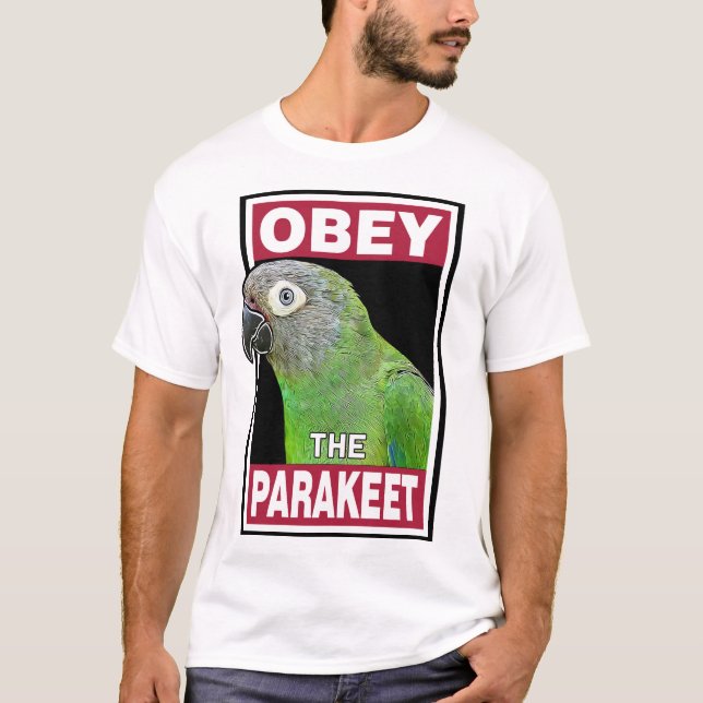 Camiseta Curioso periquito de Cabeça Dusky - Arte de Pássar (Frente)