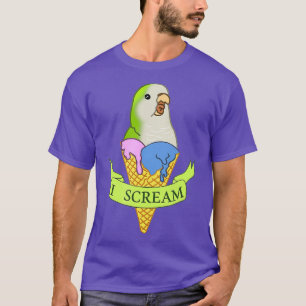 Camiseta Curioso periquito Monge Sorvete Eu gritar Verde