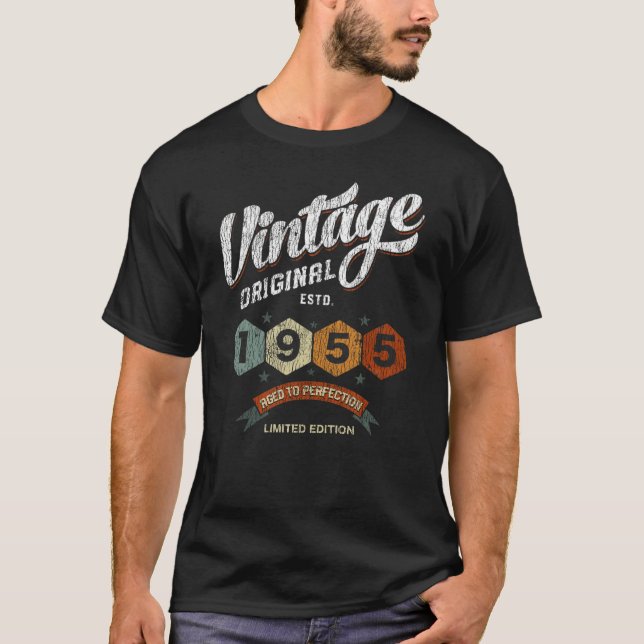 Camiseta Curioso presente de aniversário de 1955 com 70 de  (Frente)