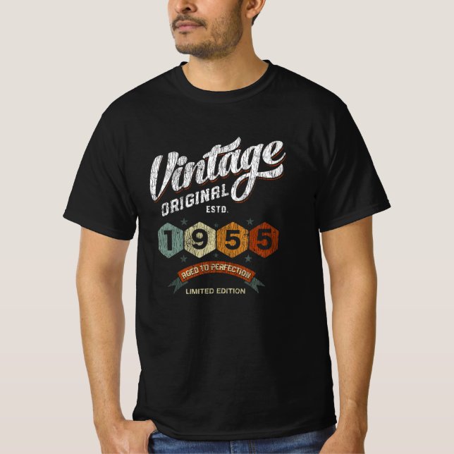 Camiseta Curioso presente de aniversário de 1955 com 70 de  (Frente)