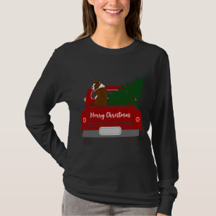 Camiseta Curioso Red Boston Terrier - Natal retrô