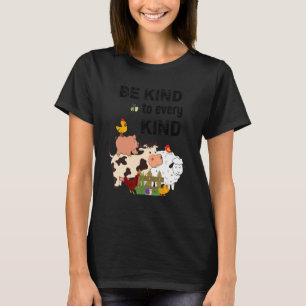 Camiseta Curioso Seja Gentil A Cada Espécie De Vegetariano 
