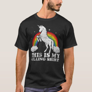 Camiseta Curioso Unicórnio Este É O Meu Vintag Assustado Ma