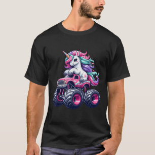 Camiseta Curioso Unicórnio Que Dirige Um Monstro Rosa
