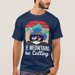 Camiseta Curiosos Pássaros de Gato de Esqui que os Meueiros