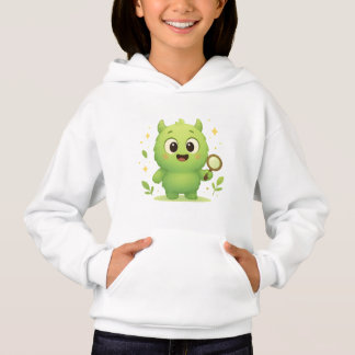 Camiseta Curious Explorer Monster Kids Hoodie — Cute Green