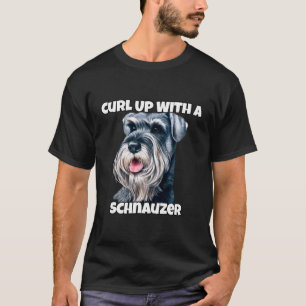 Camiseta Curl-Up Com Um Proprietário De Cachorro Schnauzer