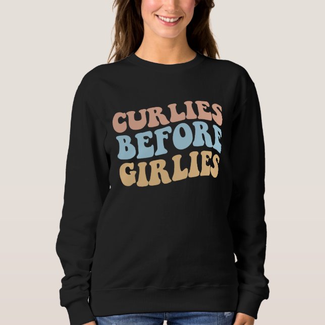 Camiseta Curlies before Girlies Cool Valentines Day Fries Q (Frente)