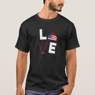 Camiseta Curling American Flag Usa Curler Broce Winter Ice