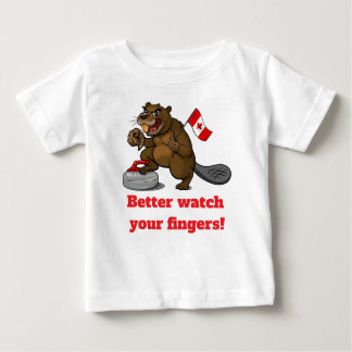Camiseta Curling beaver with flag