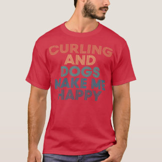 Camiseta Curling e Cachorros me fazem feliz presente para C