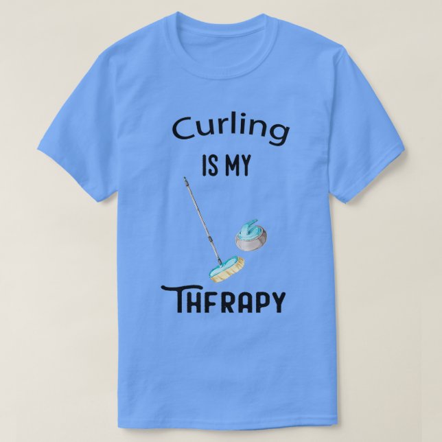 Camiseta Curling é meu amante de terapia (Frente do Design)