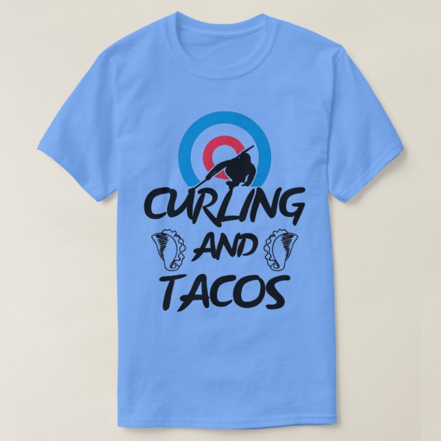 Camiseta Curling E Tacos Engraçado Presente Para Curling Lo (Frente do Design)