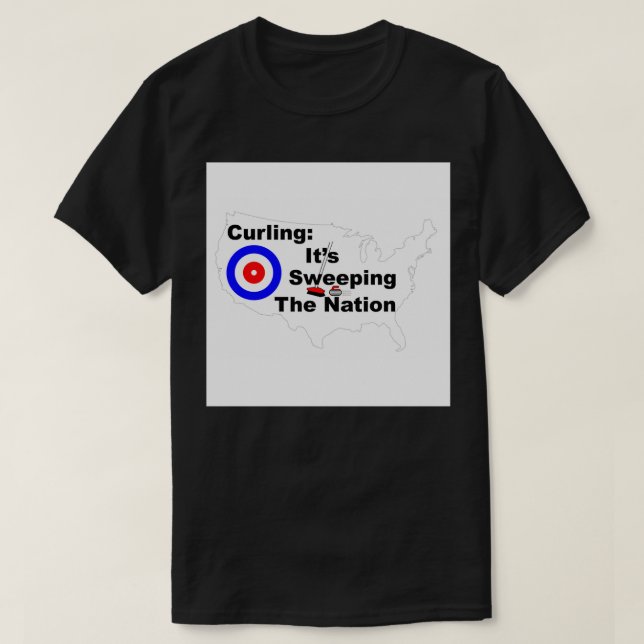 Camiseta Curling Itx27s varrendo a nação (Frente do Design)