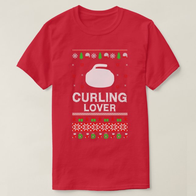 Camiseta Curling Lover Design Engraçado De Natal Para Prese (Frente do Design)