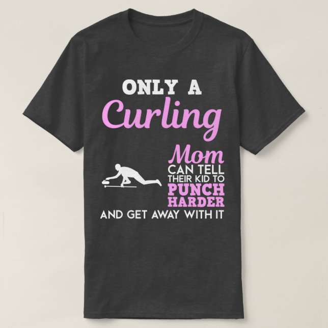 Camiseta Curling Mãe Engraçado Design Para Presente 4 (Frente do Design)