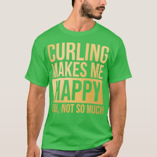 Camiseta Curling me faz feliz em Dourado