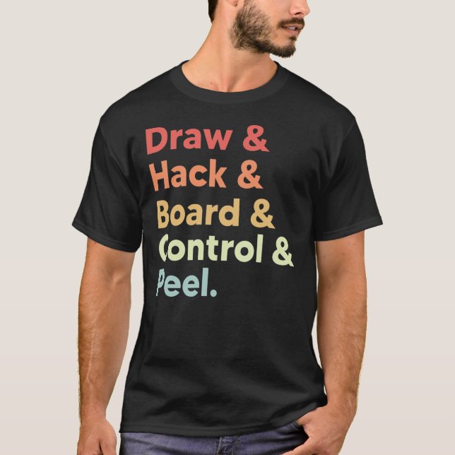 Camiseta Curling meme draw hack board control peel retro (Frente)