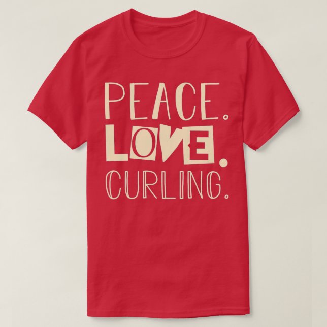 Camiseta Curling Peace love curling 2 (Frente do Design)