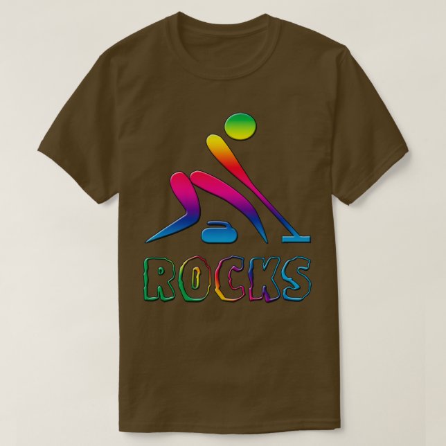 Camiseta Curling Rocks Rainbow Curler Gift (Frente do Design)