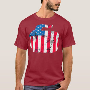 Camiseta Curling T Vintage US Flag Rock Curler para Ventila