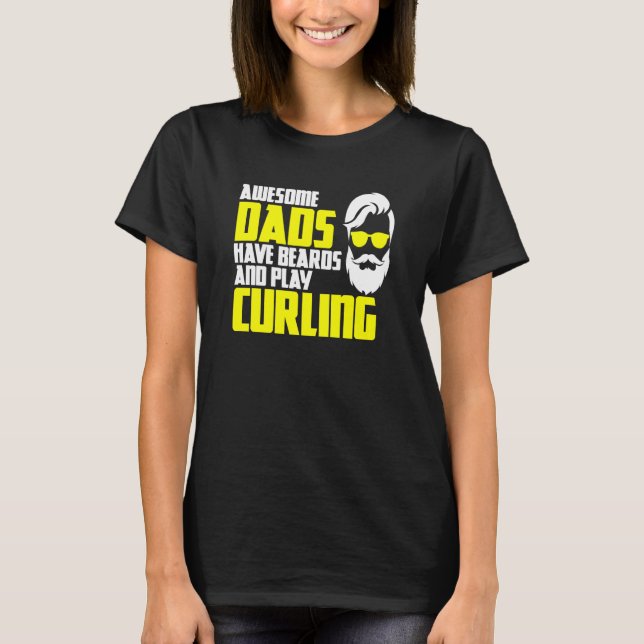 Camiseta Curling team father's day beard  curling player (Frente)