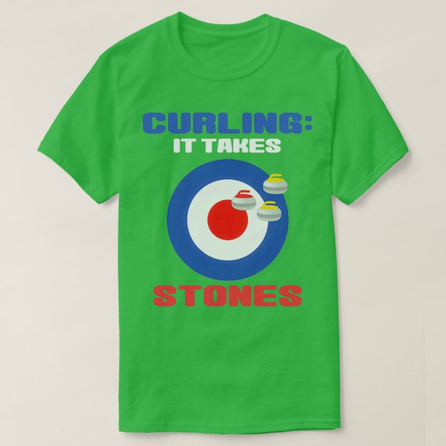 Camiseta Curling tira pedras Curvando jogo (Frente do Design)