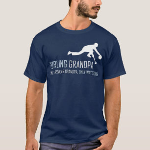 Camiseta Curling Vovô Engraçado Curler Sled Gift