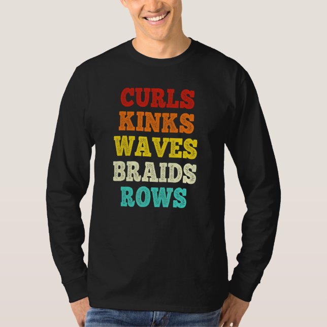 Camiseta Curls Kinks Ondas Braços Citação (Frente)