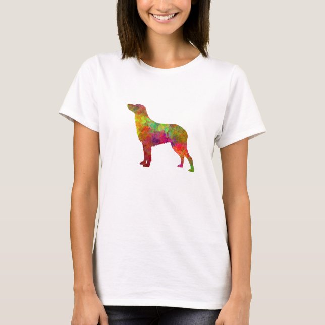 Camiseta Curly Coated Retriever in watercolor (Frente)