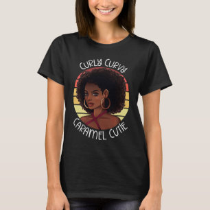 Camiseta Curly Coily Curvy Caramel Cutie Black Beauto Lover