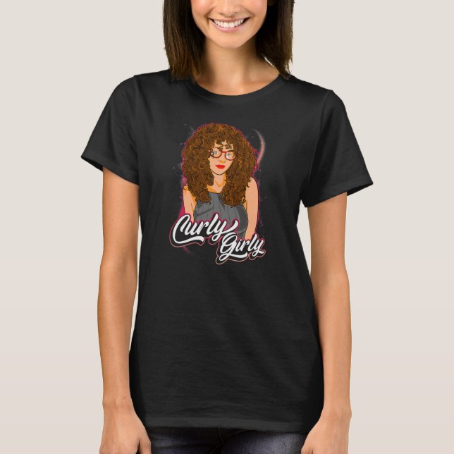 Camiseta Curly Girly Hair Curled Curls Cabelo ondulado (Frente)