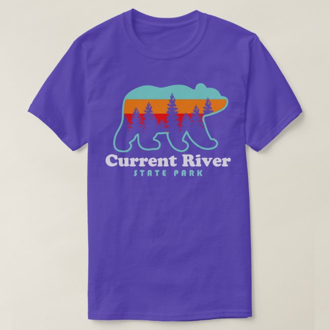 Camiseta Current River State Park Missouri Bear Retro Vinta (Frente do Design)