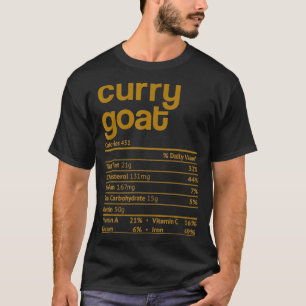 Camiseta Curry Goat Nutrition Fact Engraçado Ação de Graças