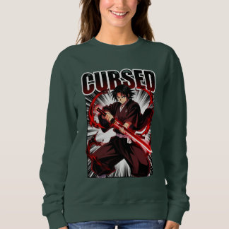 Camiseta Cursed – Estilo de Anime Katana Guerreiro Gráfico