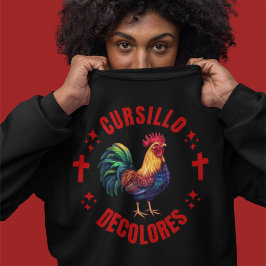 Camiseta Cursillo Decolores Galo Colorido com Cruzes