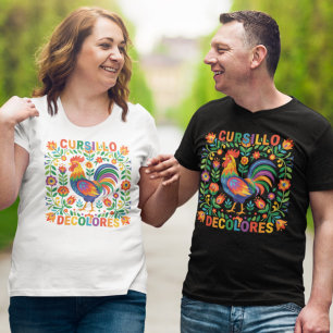 Camiseta Cursillo DeColores Galo de Arte Folclórica Espanho