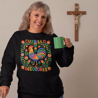 Camiseta Cursillo DeColores Galo de Arte Folclórica Espanho