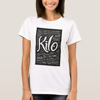 Camiseta Cursivo "Kilo" Negrito e Divertido